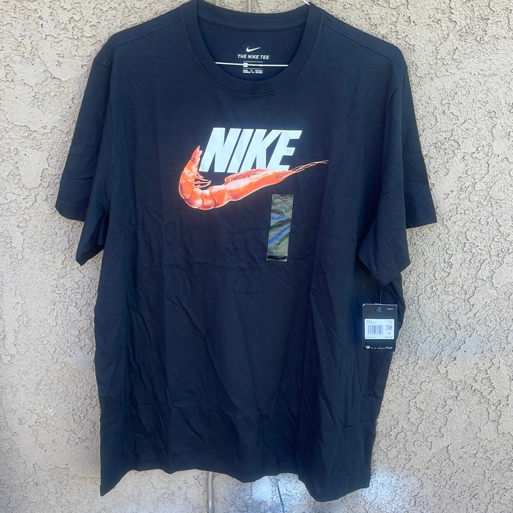 The Nike Tee Shrimp Swoosh Shirt Sz XXL Black NWT